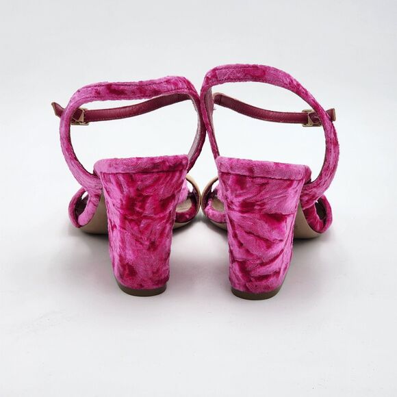 Dries Van Noten Pink Velvet Sandal Heels Size 37.5 EU - Picture 5 of 12